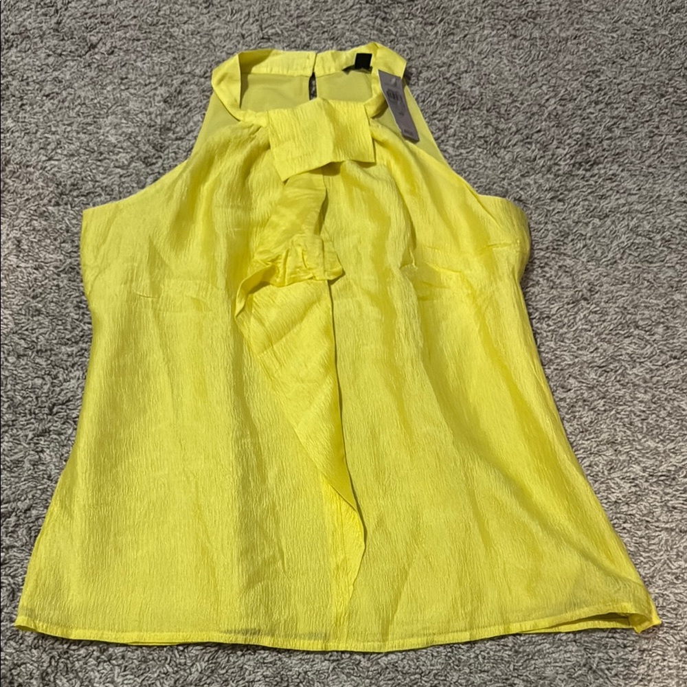 Ann Taylor Yellow 100% Silk Sleeveless Blouse